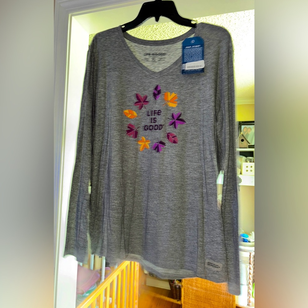 Long sleeve T-Shirt, Size-XL                        “Life is Good”